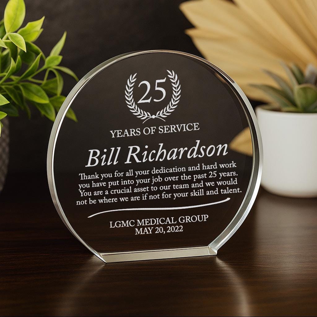 20 25 30 35 Years of Service Crystal Award