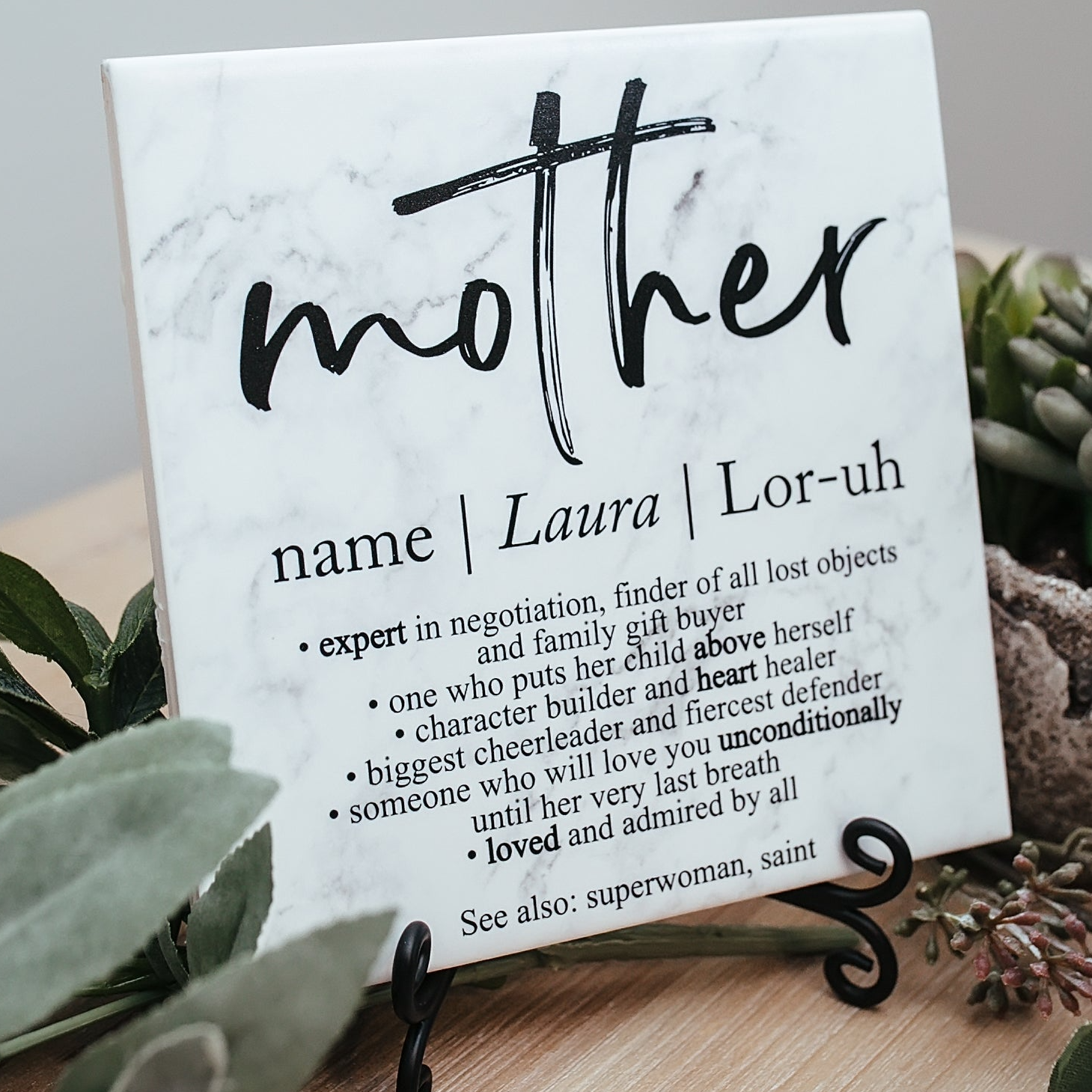  Custom Mom Definition Script Font Tile Plaque