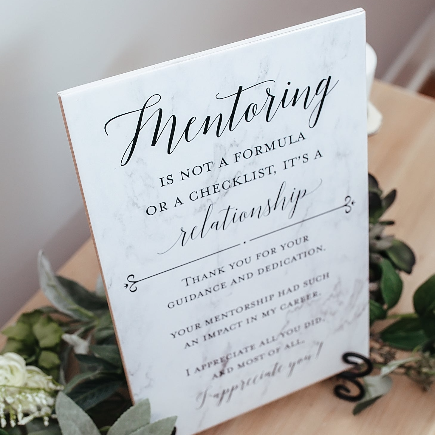 Mentoring is a relationship tile sign appreciation