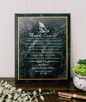 TRACK Coach Appreciation Award Varsity Sports Recognition Plaque
