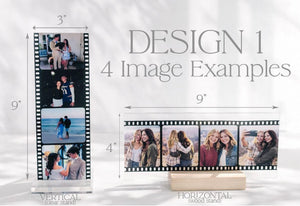 Retro Film Photo Plaque - Acrylic Photo Display With Film Strip Collage