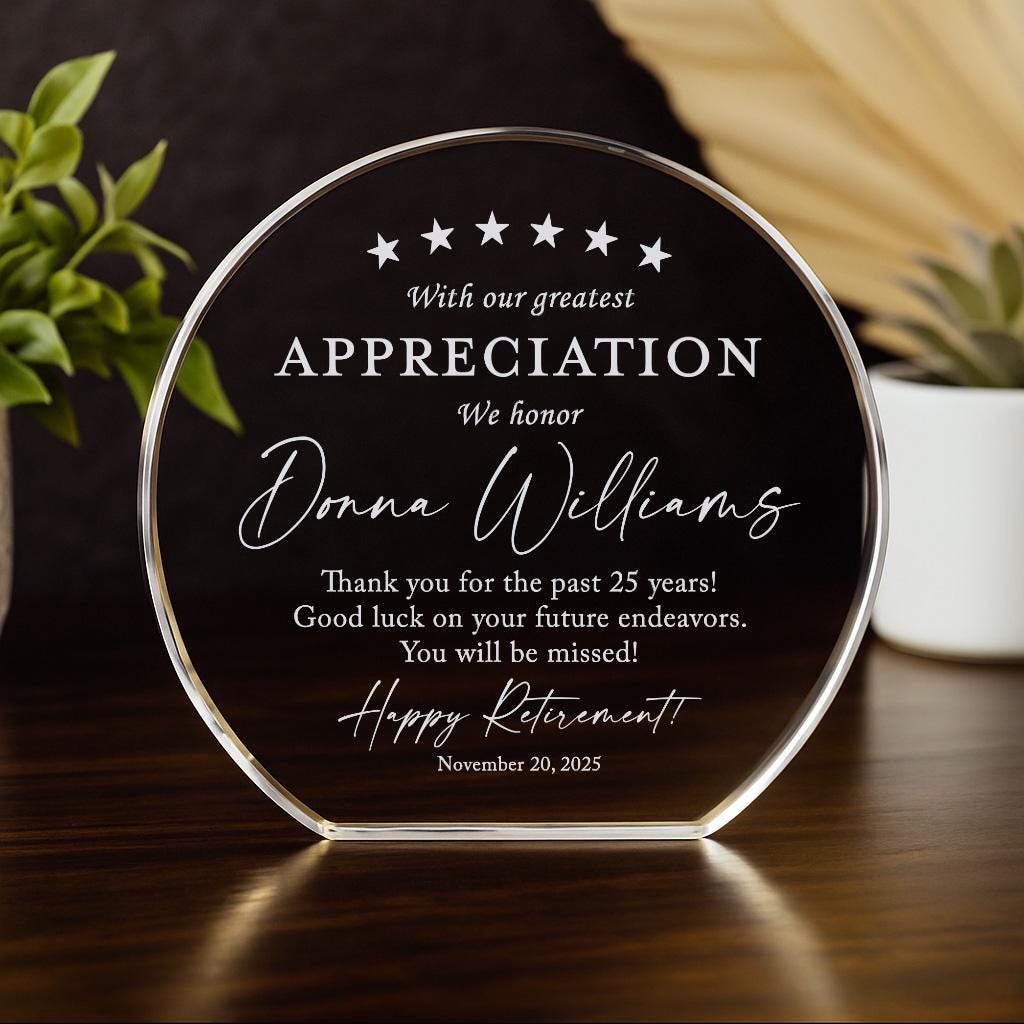 With Our Greatest Appreciation Crystal Award