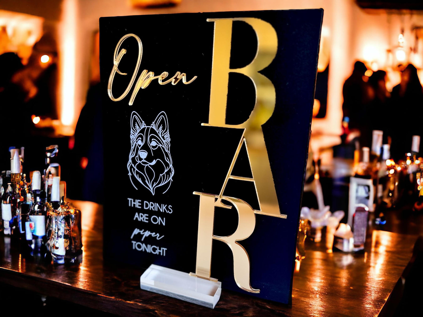 3DF1-DS2 3D Handdrawn Pet Photo Drinks Are On Me