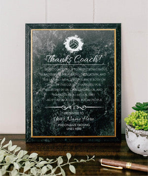 VOLLEYBALL Coach Appreciation Award Varsity Sports Recognition Plaque