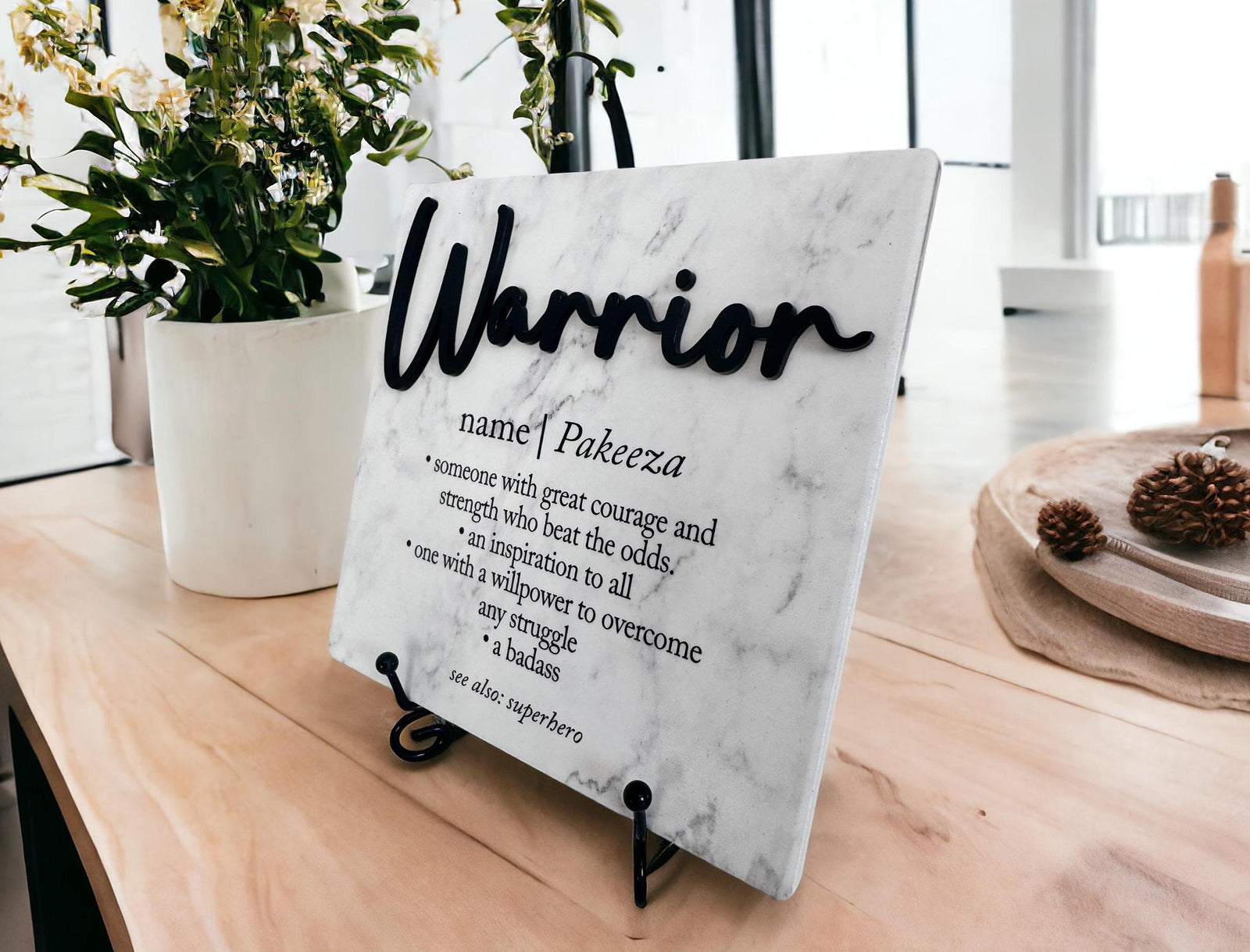 3D Warrior Cancer Survivor Definition Plaque, Beat Breast Cancer Recovery Sign, Strength Keepsake, Encouragement Motivational Hardship Gift