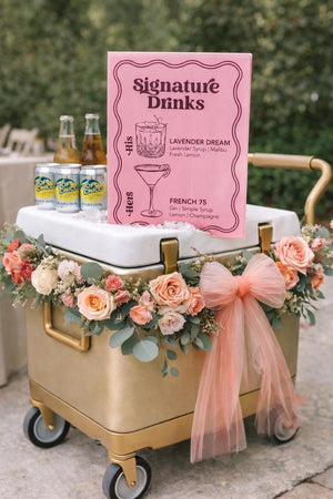 Retro Wedding Sign – Vintage Cocktail Menu Acrylic Bar Display