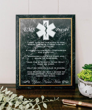 EMS Prayer for First Responder Plaque Gift