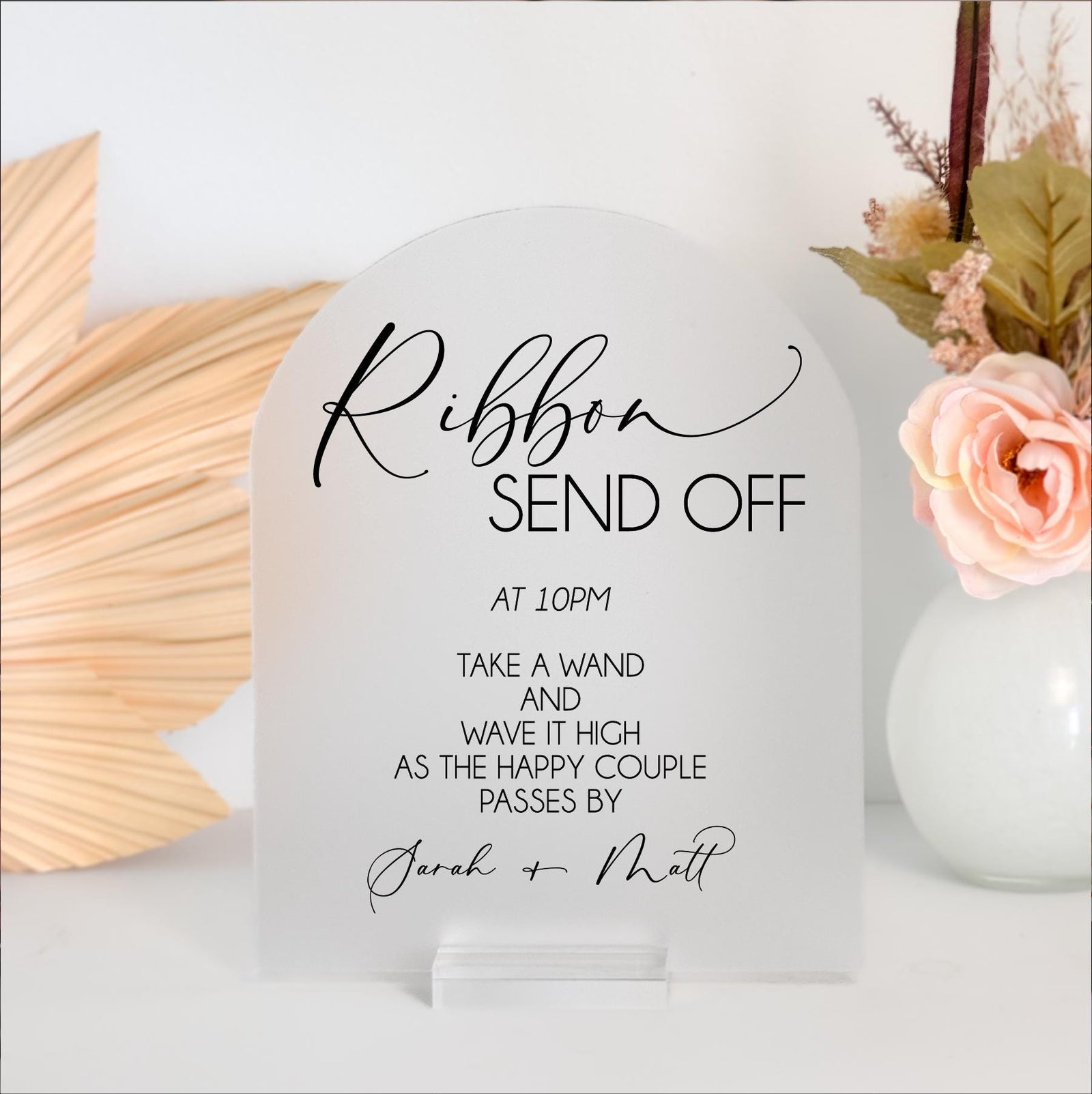 Ribbon Send Off Reception Exit Acrylic Sign