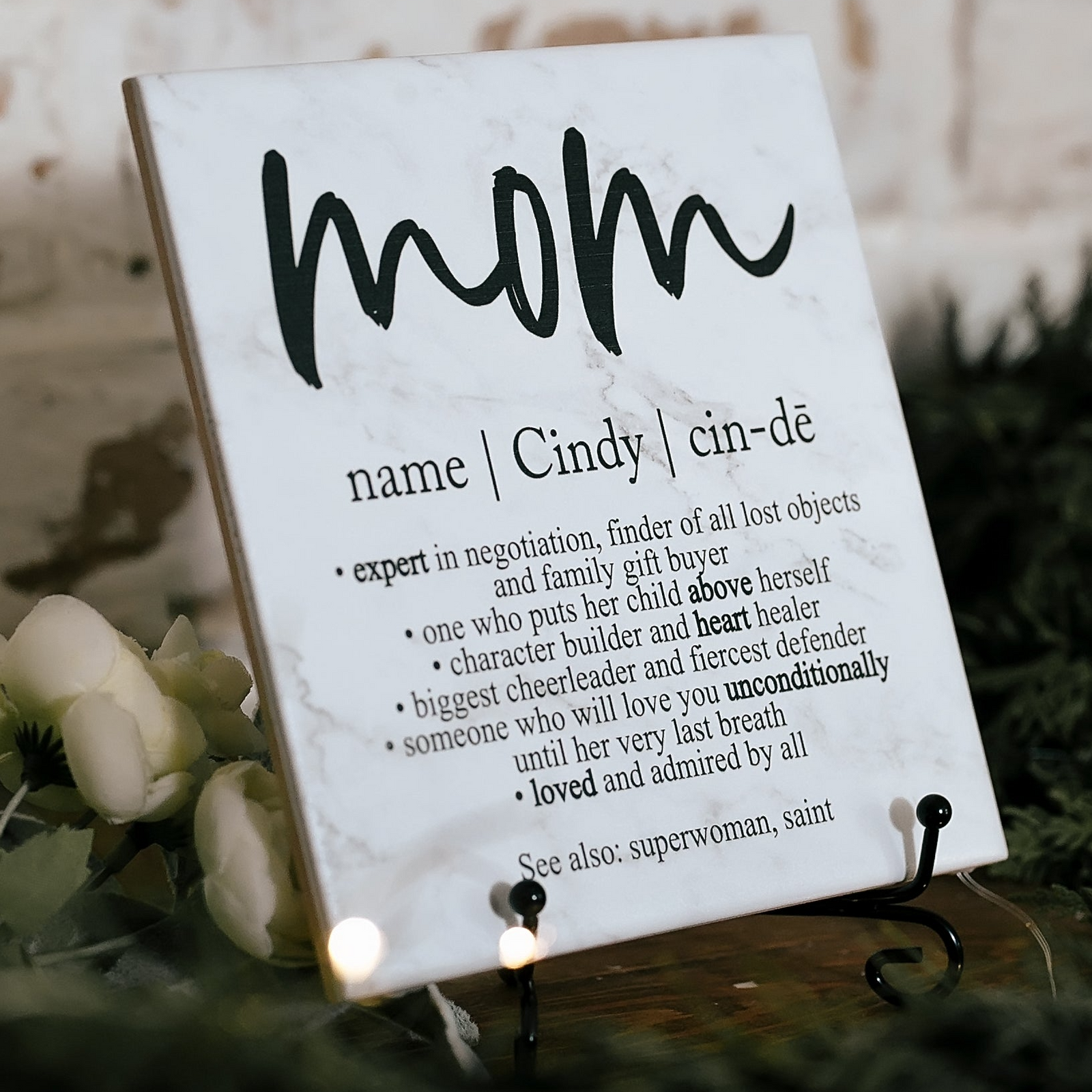 Custom Mom Definition Tile Plaque