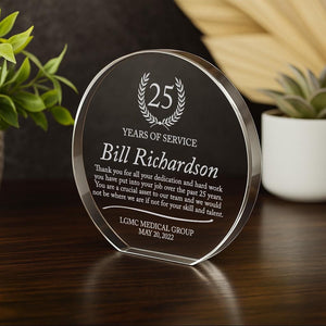 20 25 30 35 Years of Service Crystal Award