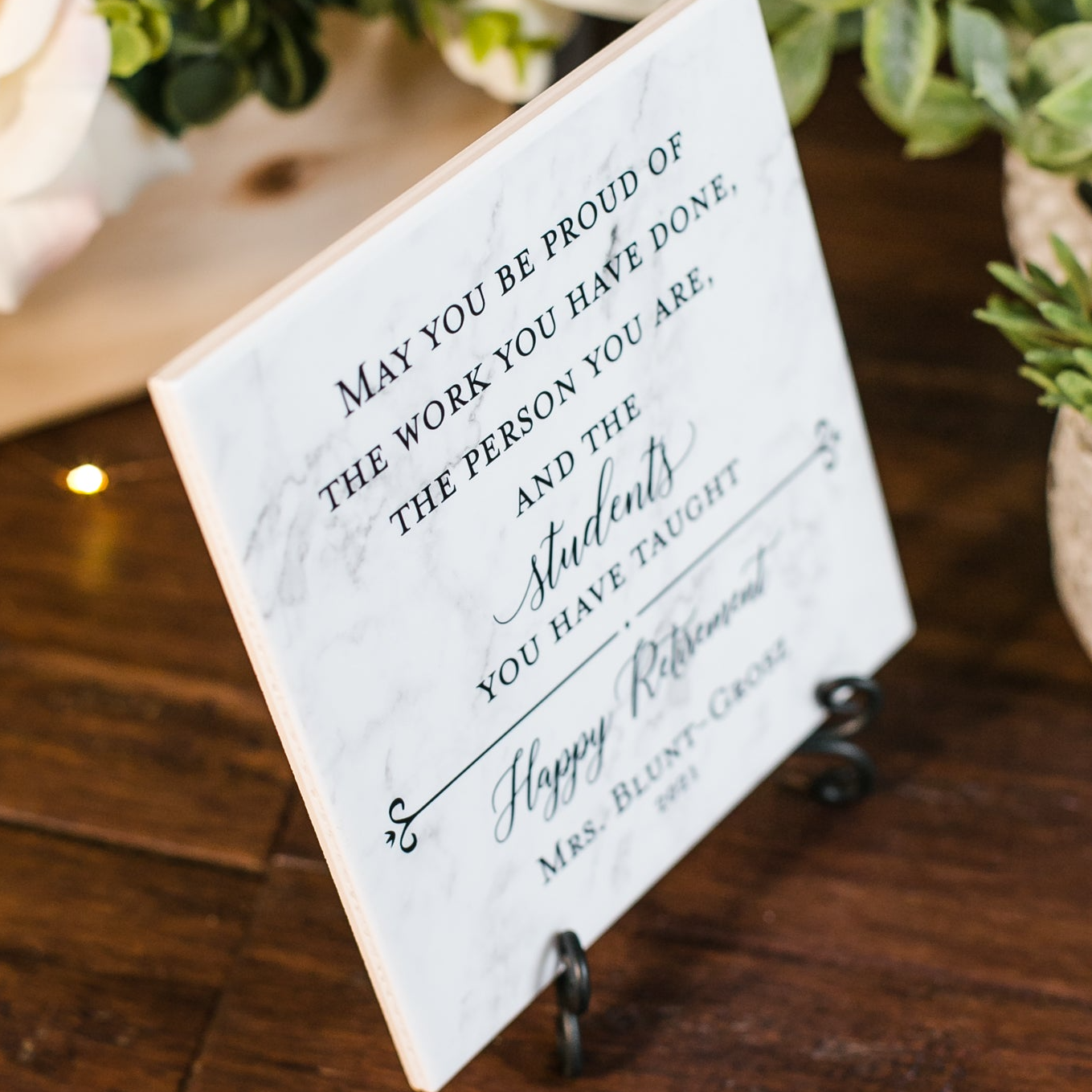 Teacher Retirement Sign Tile Plaque Gift