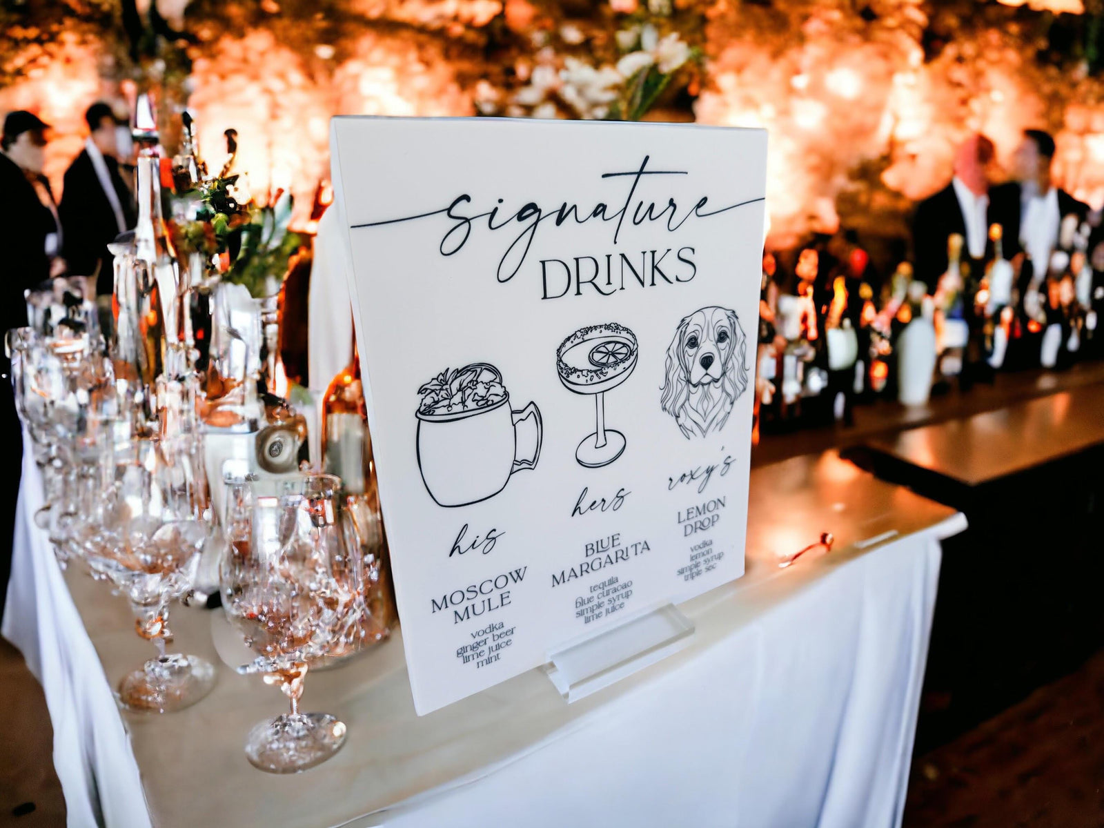 S1-DS7 BEST SELLER Signature Drinks Hand Drawn Pet Bar Menu
