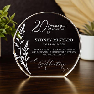 20 25 30 35 Years of Service Crystal Award