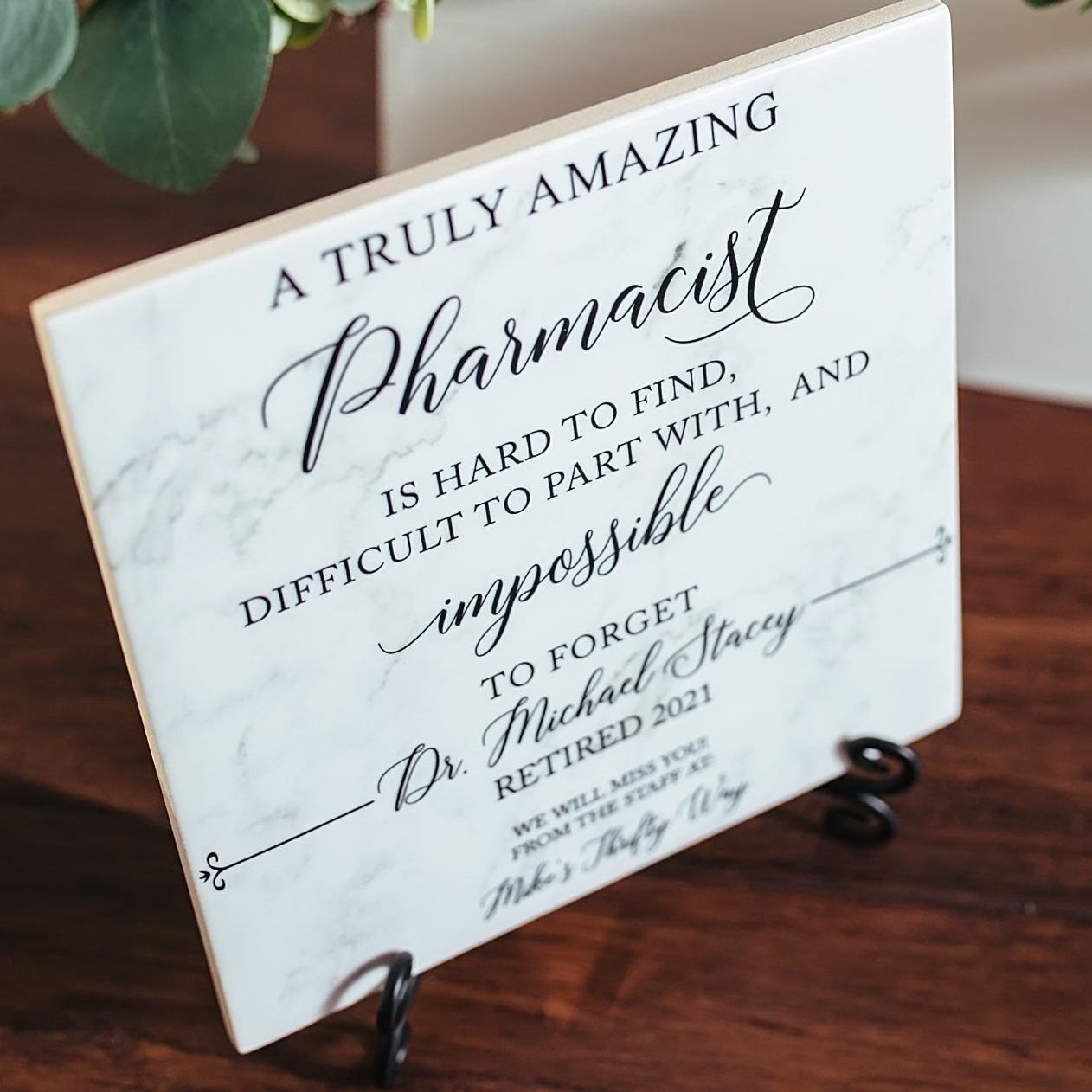 Truly Amazing Pharmacist Retirement Walnut Plaque