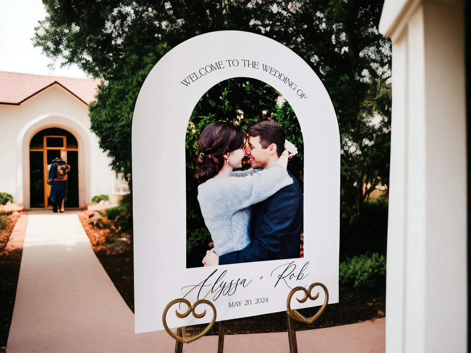 Arch Acrylic Photo Welcome Sign With Custom Photo