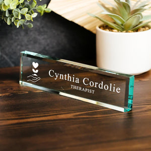 Counselor Therapist Glass Office Desk Name Plate GNP-COUN