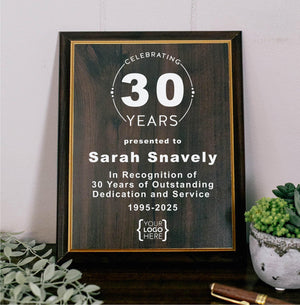 Marble Years Of Service Plaque