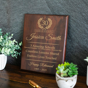 TEACHER Retirement Plaque Award For School Farewell Party