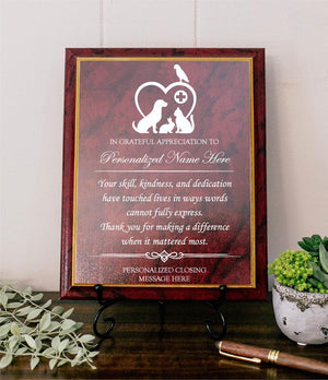 Grateful Appreciation to Vet Wooden Plaque