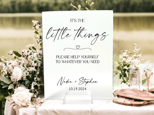 Custom Acrylic Wedding Sign - It's The Little Things Please Help ...