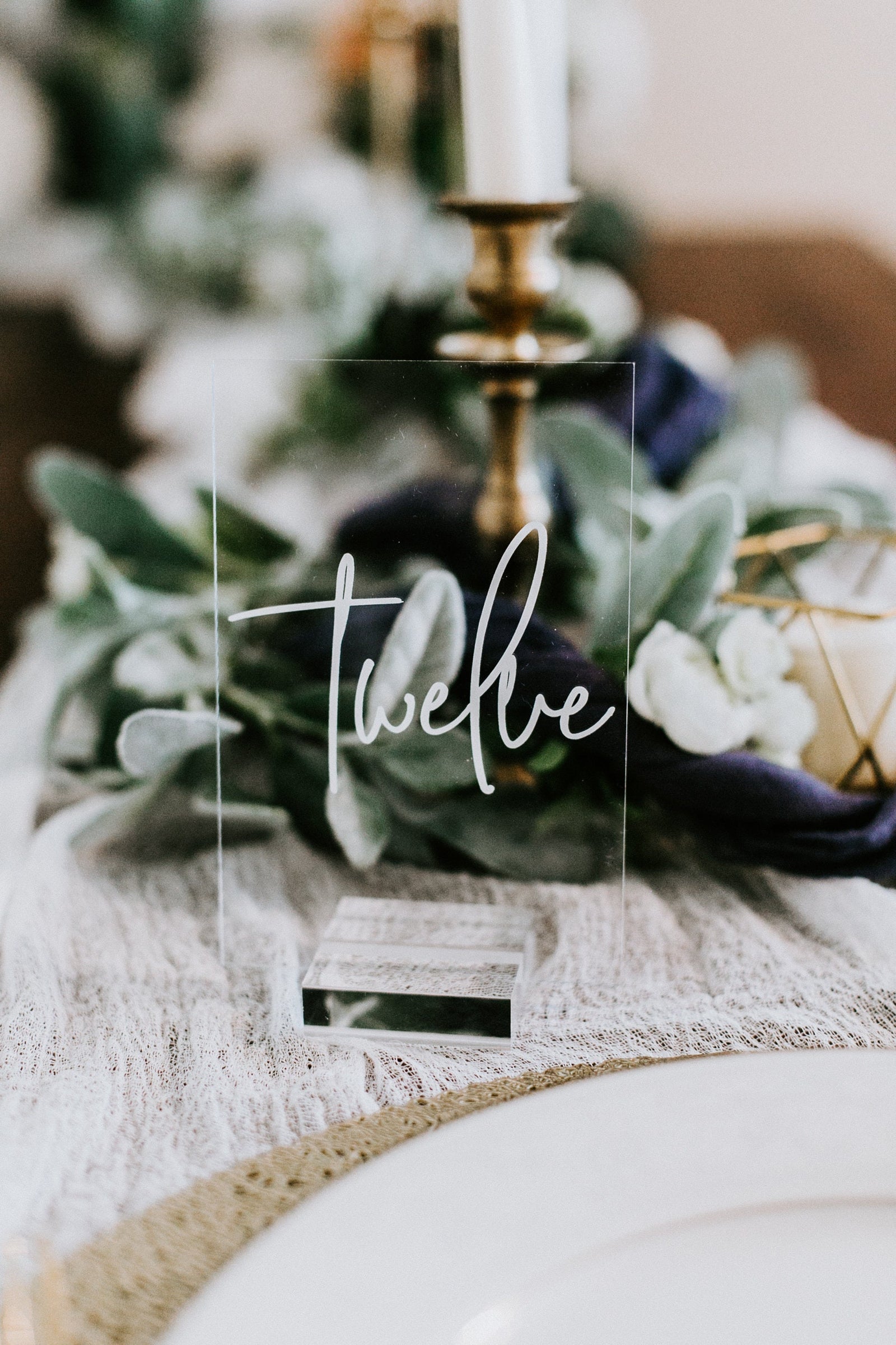 Signature Font Script Acrylic Table Number F3-TN1