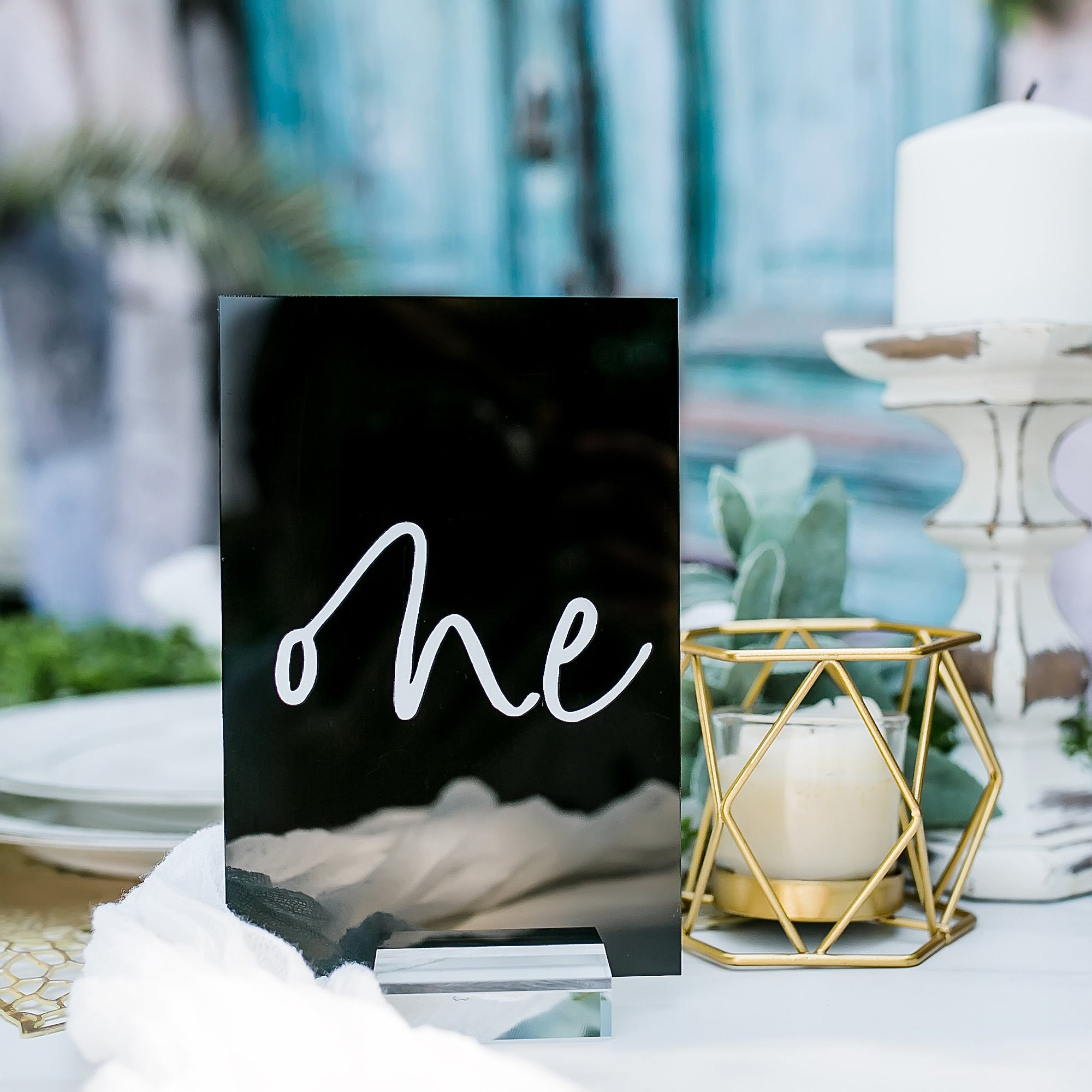 Signature Font Script Acrylic Table Number F3-TN1