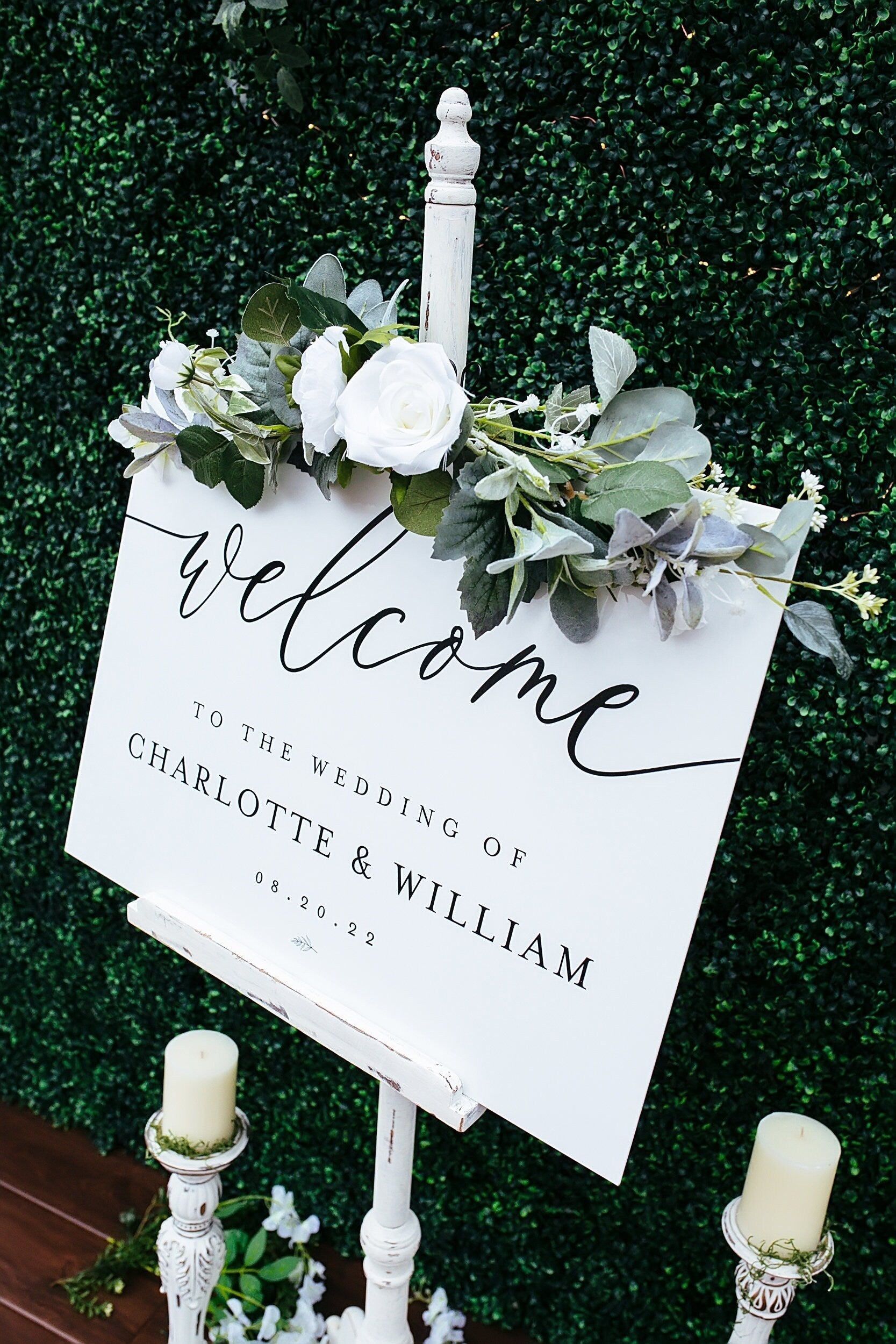 Clear, Frosted, Black or White Wedding Acrylic Welcome Sign, Personalized Modern Lucite Perspex Large Names and Date Sign