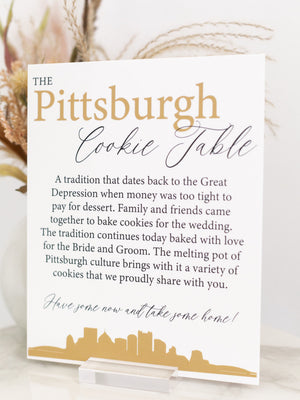 Pittsburgh Cookie Table Tradition Favors Clear Glass Look Acrylic Wedding Sign All of Yinz Skyline Lucite Perspex Cookies Table Sign