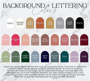 Custom Wedding Color Palette Luxe Font