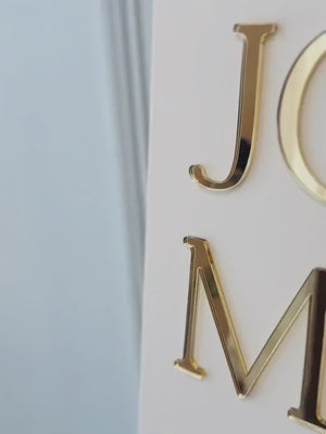 Wedding Welcome Sign - Acrylic 3D Gold Mirror Foil Our Parents Getting Married