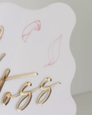 3D Petal Toss Sign - Acrylic Wedding Exit Flower Confetti Sendoff Decor