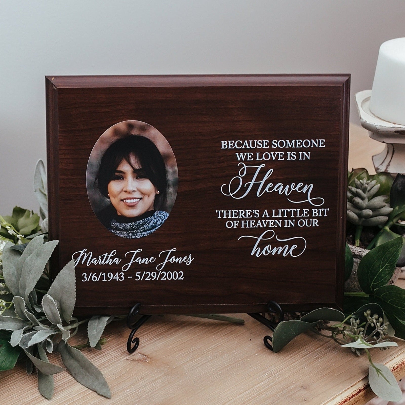 Because Someone We Love Is In Heaven Sympathy Photo Gift Memorial Plaque, Loving Memory Present, Grief, Remembrance Bereavement Condolences