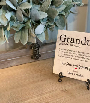 Grandma Definition Quote Art Sign Plaque With Stand