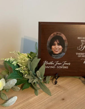 Heaven In Our Home Memorial Walnut Plaque