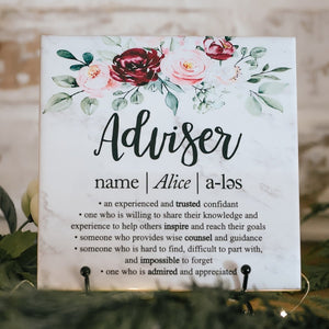 Adviser Thank You Mentor Tile Sign Plaque With Stand