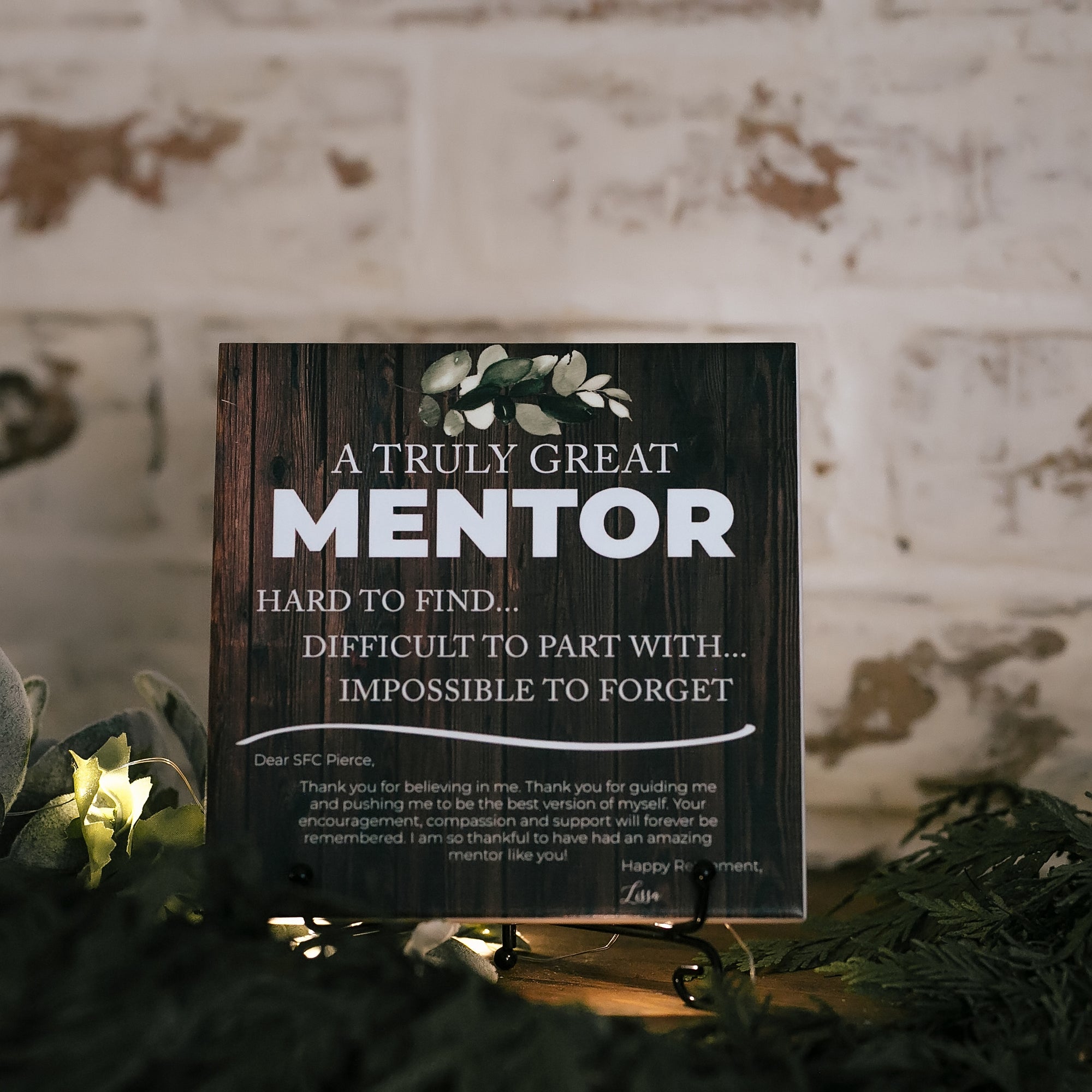 Mentor Impossible To Forget Wood Look Tile Sign