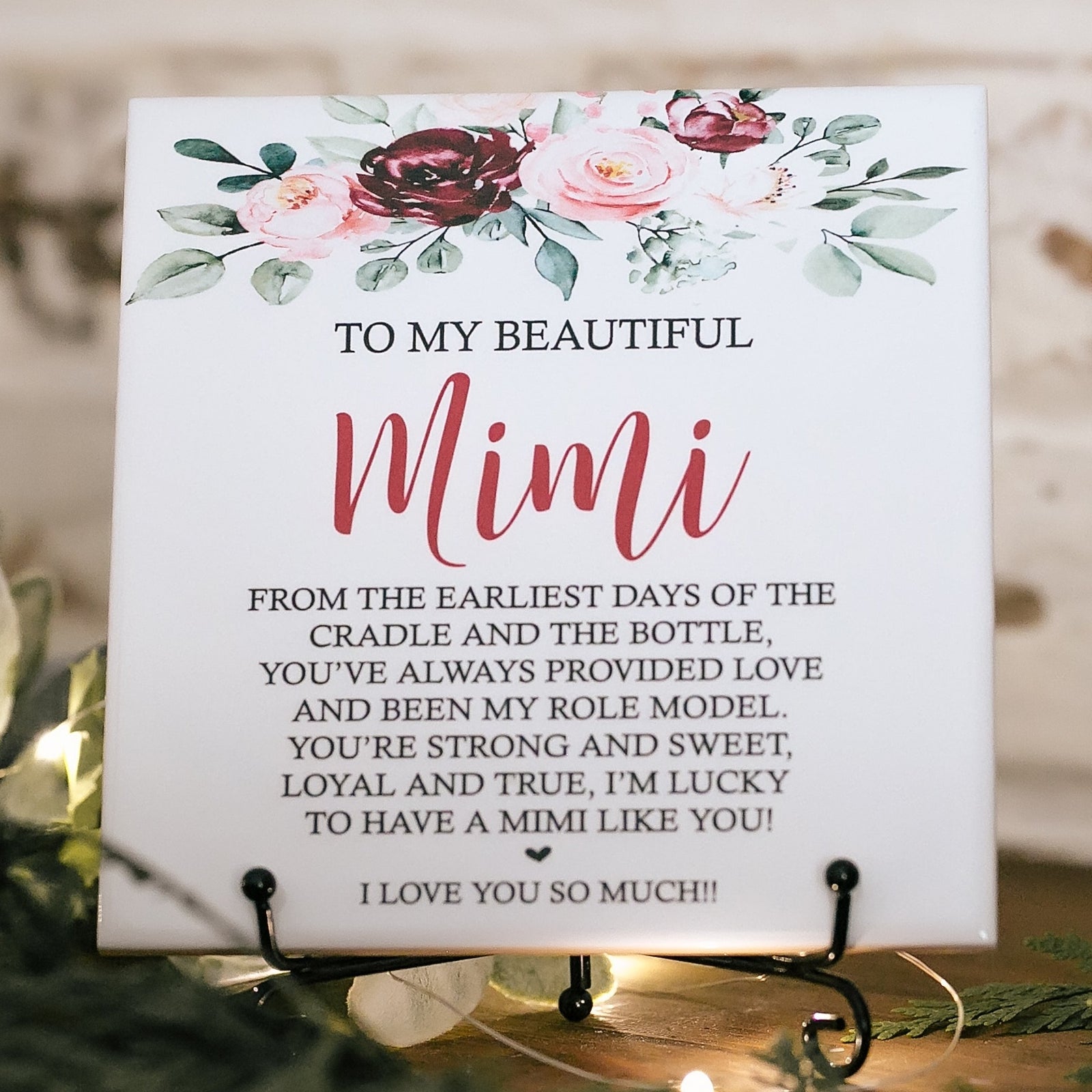 Mimi Definition Quote Art Sign Plaque With Stand