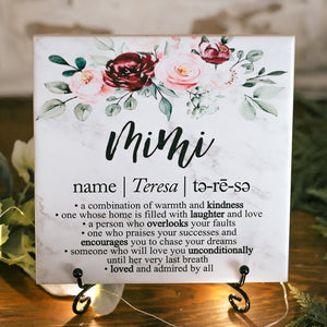 Mimi Definition Quote Art Sign Plaque With Stand