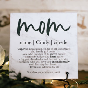 Custom Mom Definition Tile Plaque