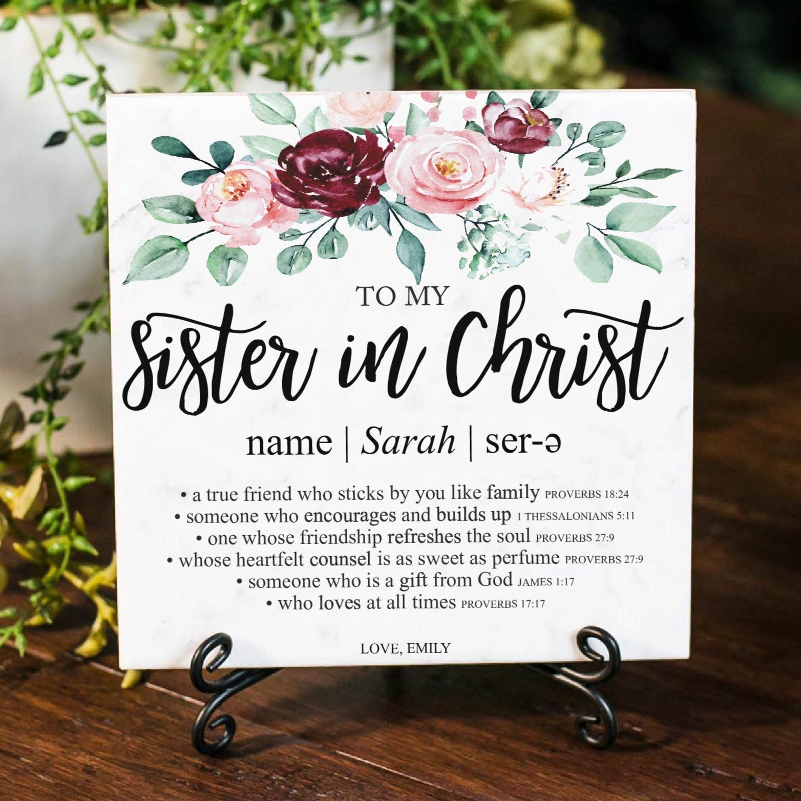 Sister In Christ Dictionary Definition Quote Art Tile Plaque