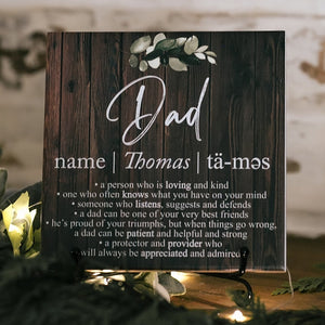 Custom Dad Definition Tile Plaque