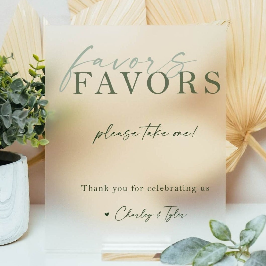 Two Tone Favors, Please Take One (optional personalized names) S1-AS8