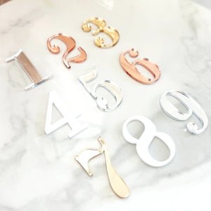 Gold, Rose Gold, Silver Mirror, White or Black Wedding Acrylic Numbers | DIY Table Numbers | Modern Party Decor