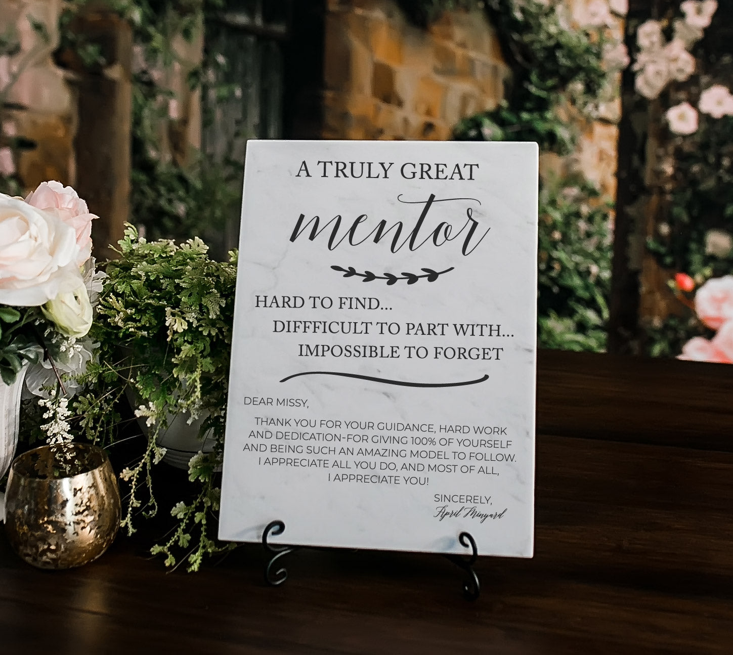 Truly Great Mentor Impossible To Forget Custom Script Wording Tile Sign