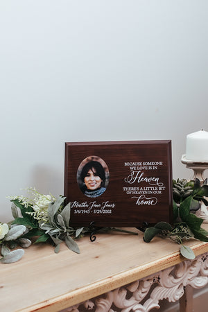 Heaven In Our Home Memorial Walnut Plaque