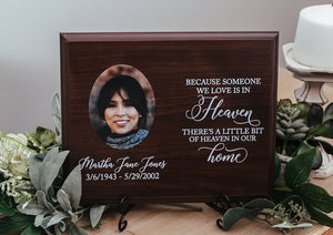 Heaven In Our Home Memorial Walnut Plaque