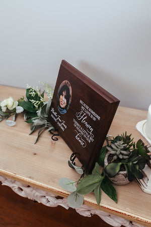 Heaven In Our Home Memorial Walnut Plaque