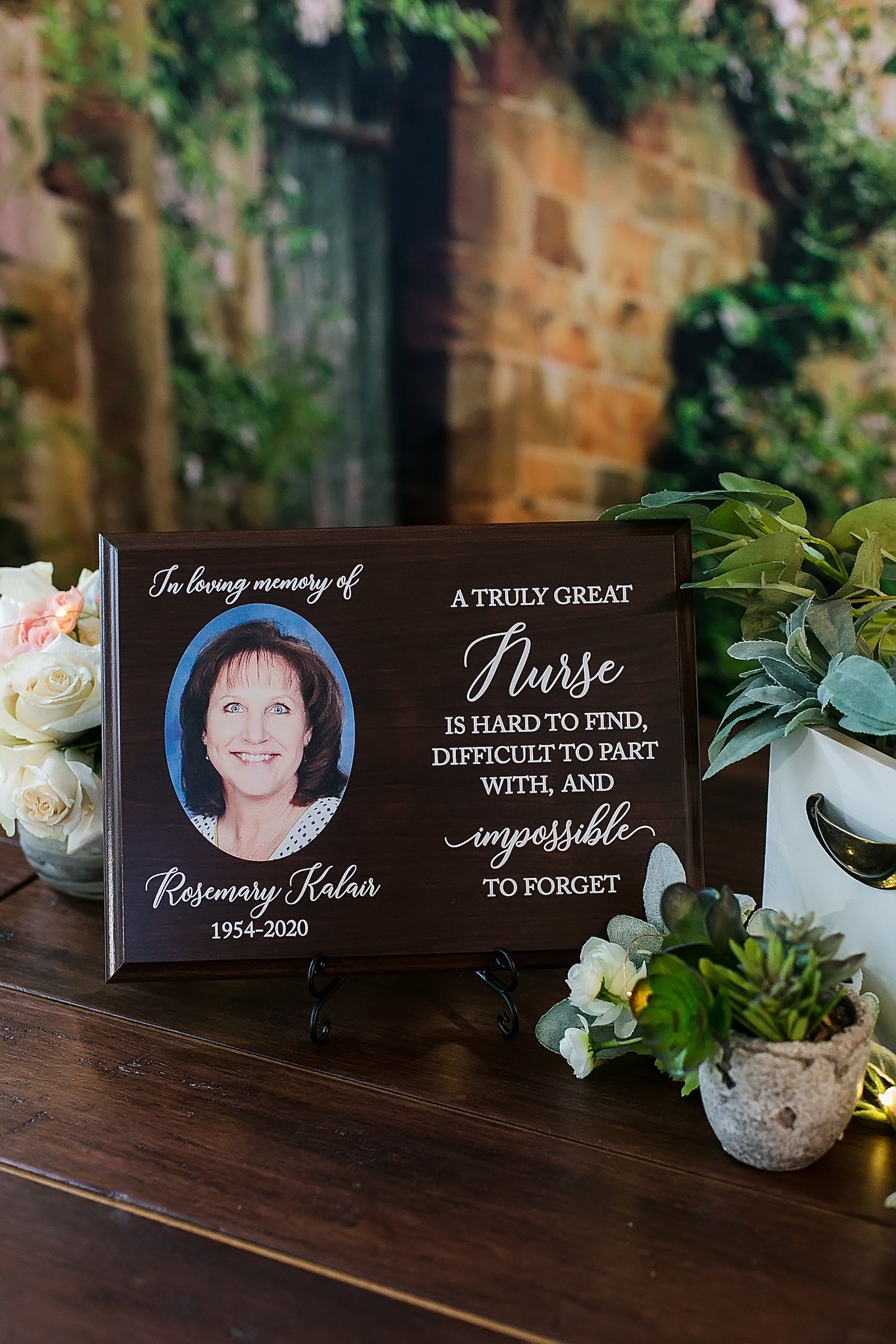Nurse Photo Memorial Walnut Plaque