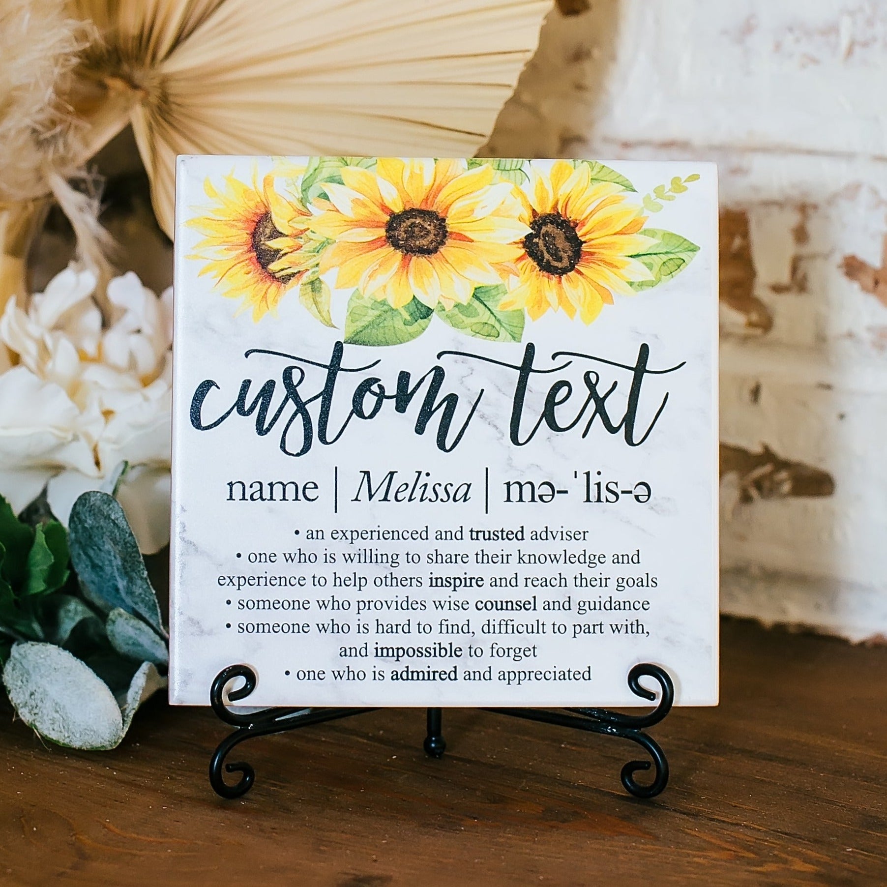 sunflowers custom definition quote art sign