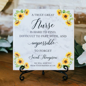 truly great nurse sunflowers retirement or going away sign